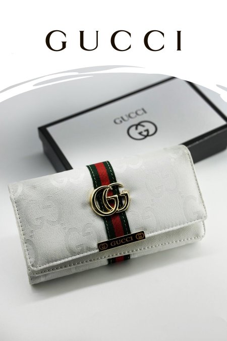 جزدان - Gucci  / شامل علبة - جوتشي - ابيض <br> <span class='text-color-warm'>نفدت الكمية</span>